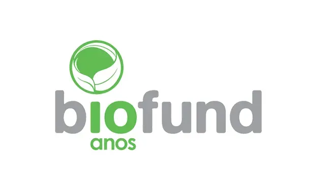Logótipo de Biofund — 10 anos, desenvolvido pela Be Publicidade